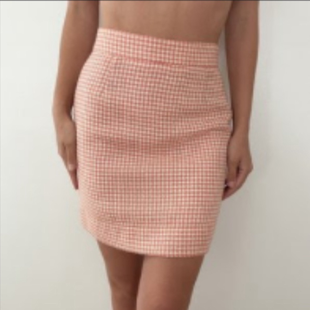 Vintage Moschino Pink Houndstooth Skirt